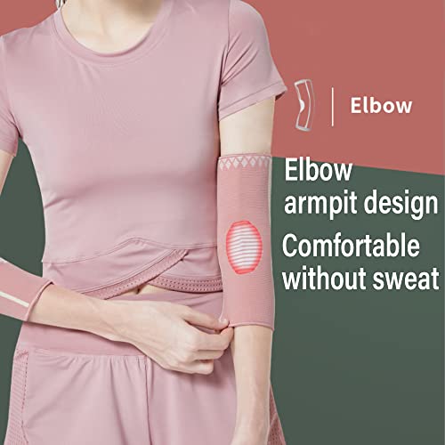 TOFBS 1 Par Coderas Epicondilitis para Mujer y Hombre, Coderas Deportiva, Codera Codo Tenista y Codo de Golfista, Coderas para Tendinitis y alivio del dolor articular (M, Rosa)