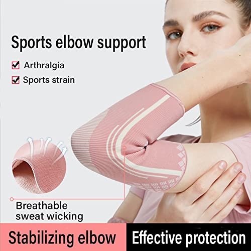 TOFBS 1 Par Coderas Epicondilitis para Mujer y Hombre, Coderas Deportiva, Codera Codo Tenista y Codo de Golfista, Coderas para Tendinitis y alivio del dolor articular (M, Rosa)