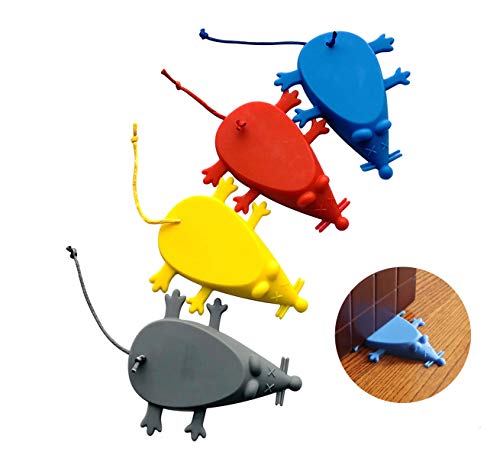 Topes de puerta universal de silicona Ratón Tope para Puerta con Forma de cuña tapón(4 colores)