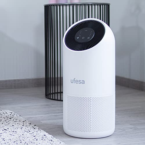 Ufesa PF6500 Purificador de Aire con Sistema de Filtrado de 4 Capas Pre filtro + Carbono Activo + HEPA 13 Antimicrobiano + UV Led, WIFI/APP, Atrapa y Elimina Virus y Bacterias con Tecnología Patentada