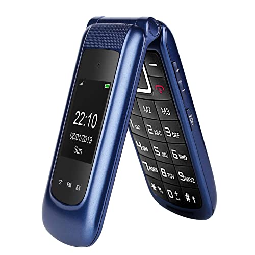 Uleway Teléfono Móvil para Mayores, Telefono Móvi con Tapa de Teclas Grandes, Botón SOS, Pantalla de 2,4 Pulgadas, Llamada Rápida, Sonido Fuerte de Radio, 1000mAh Batería, Fácil Uso para Ancianos