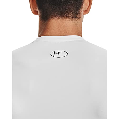 Under Armour UA HG Armour Comp SS Camiseta para Hombre, Blanco (White/Black), S
