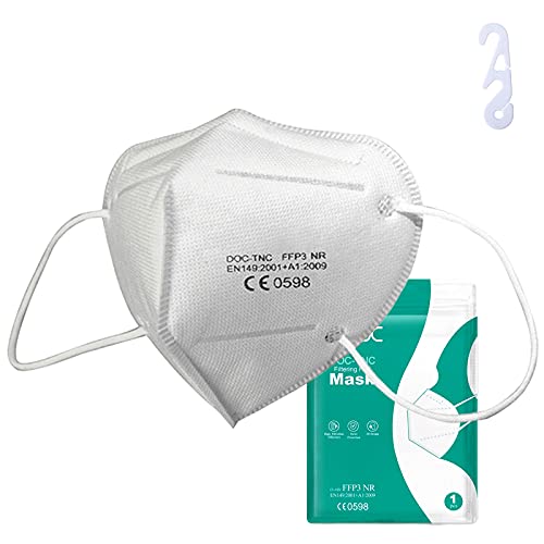 Uniguardian 20x-Mascarillas FFP3 Máscara-empaquetado individualmente Máscaras de protección respiratoria,certificado EN 149:2001+A1:2009,filtro de clase de filtro más alto 99%-sin válvula