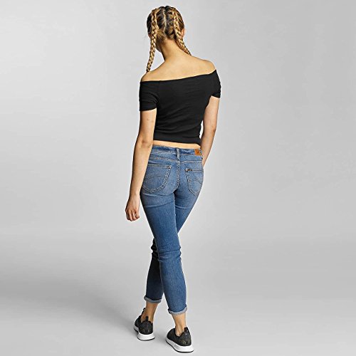 Urban Classics Ladies Off Shoulder Rib tee Camiseta, Negro, M para Mujer