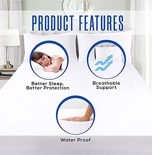Utopia Bedding Impermeable Funda De Colchón 150 x 200 x 30 cm con Cremallera, Protector De Colchón a Prueba De Chinches Y Ácaros