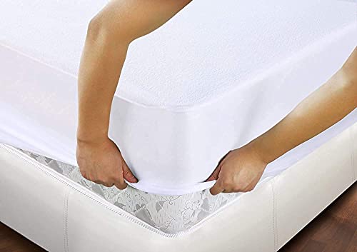 Utopia Bedding Impermeable Protector De Colchón 90 x 190 cm, Premium Funda De Colchón De Rizo 200 gsm, Transpirable, Elástico En Todo El Contorno