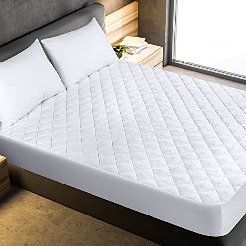 Utopia Bedding - Protector de colchón Acolchado (140x200 cm) - Microfibra - Transpirable - Funda para colchon estira hasta 30 cm de Profundidad - 140 x 200 cm, Cama 140