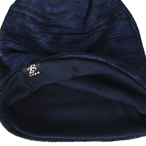 VECRY Hombre Flexible Gorros de Punto Tejer Casquete Artísticos Sombreros (Armada)