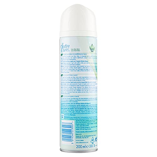 Venus Satin Care Gel De Afeitado Mujer, Pieles Sensibles, 200 Mililitro