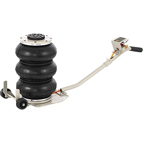VEVOR Gato Neumático 3T, Triple Bolsa de Gato Neumático, Gato Neumático de Aire, Gatos Hidráulicos para Coches, Rango de Altura 15-40 cm, Gato Neumático para Automóvil SUV de Todo El Terreno