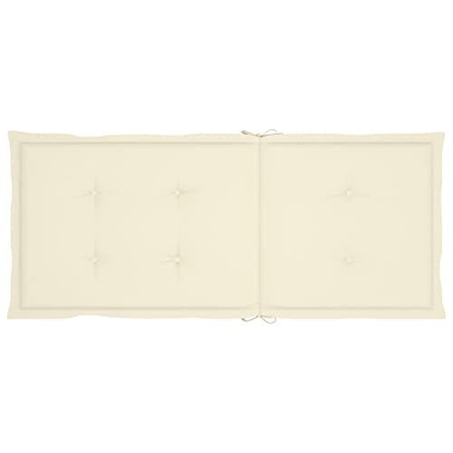 vidaXL 6X Cojines para Sillas de Jardín Asiento Tumbona Patio Terraza Balcón Exterior Acolchado con Respaldo Alto Decoración Crema 120x50x4cm