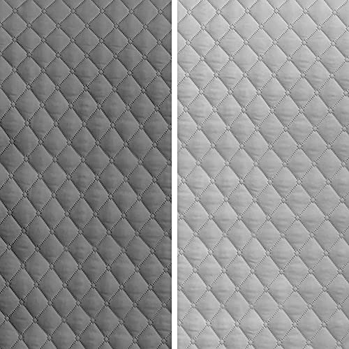 Vipalia Funda Cubre Sofa Acolchado Reversible Bicolor. Cubresofas 4 plazas Rombos. Fundas para Sofa Antimanchas Ajustables. Goma Trasera. Color Gris Oscuro - Gris. Cubre Sofa 4 plazas (200 cm)