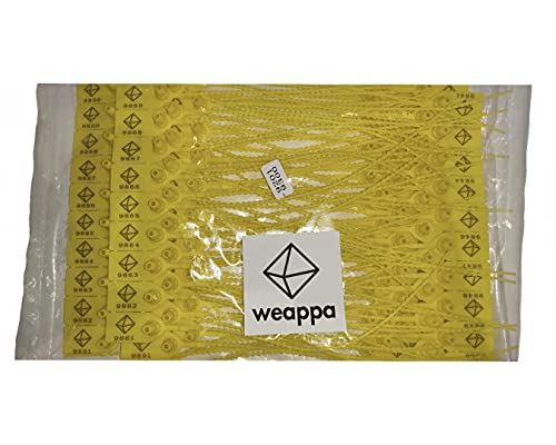 WEAPPA | Precintos de Seguridad de Plástico | 100 unidades | 25cm de Largo | Bridas numeradas para cajas, bolsas, contenedores, maletas, camiones, logística y más. Ajustables y de fácil aplicación