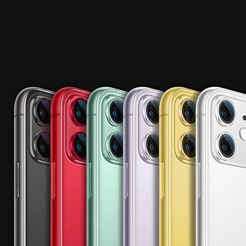 WEOFUN Protector Cámara para iPhone 11，Alta Definicion Vidrio Templado Cámara Trasera Lente Anillo Protector Metálico para iPhone 11 [No es fácil caerse]-rojo