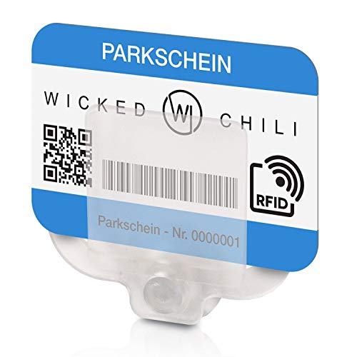 Wicked Chili 8X Soporte con Ventosa para tique de Aparcamiento - para Fijar al Parabrisas del Coche - Funciona con Tarjetas, Tickets y Billetes de estacionamiento Transparente