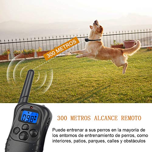 Wodondog Collar de Adiestramiento para Perros Recargable y Resistente al Agua con Vibración y Sonido, Rango Remoto de 300 Metros
