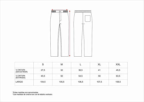 Work Team Pantalón Sanitario con Cintura Elástica, bragueta de Cremallera, sin Bolsillos. Hombre Verde Pistacho XL