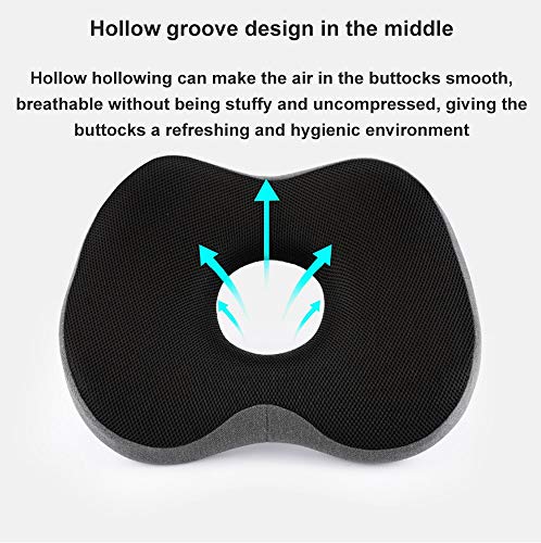 WSZYBAY Cojín for Silla Oficina, Cojín Ortopédico y Ergonómico Cojín Silla de Ruedas y Coches, Alivia Presión y Fatiga Dolores de Ciática Hemorroides Promover la Circulación Sanguínea