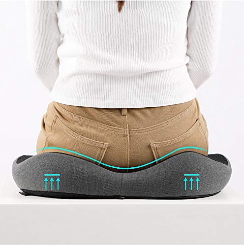 WSZYBAY Cojín for Silla Oficina, Cojín Ortopédico y Ergonómico Cojín Silla de Ruedas y Coches, Alivia Presión y Fatiga Dolores de Ciática Hemorroides Promover la Circulación Sanguínea