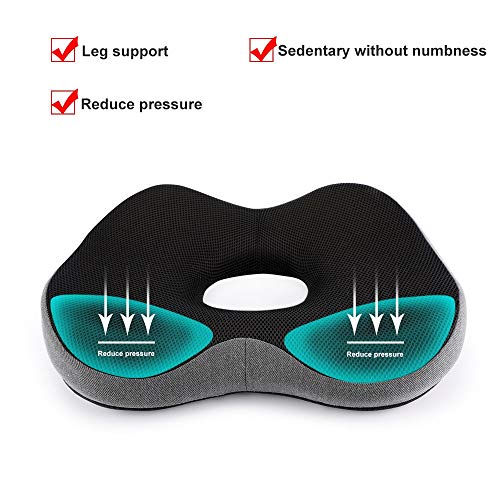 WSZYBAY Cojín for Silla Oficina, Cojín Ortopédico y Ergonómico Cojín Silla de Ruedas y Coches, Alivia Presión y Fatiga Dolores de Ciática Hemorroides Promover la Circulación Sanguínea