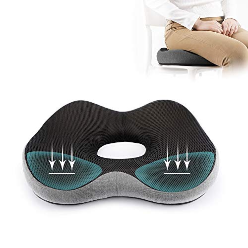 WSZYBAY Cojín for Silla Oficina, Cojín Ortopédico y Ergonómico Cojín Silla de Ruedas y Coches, Alivia Presión y Fatiga Dolores de Ciática Hemorroides Promover la Circulación Sanguínea