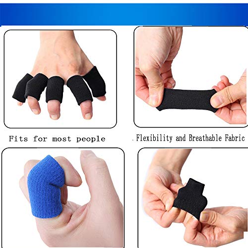 XDSP Protector elástico para Dedos, Protector de Dedos, Protector Elástico Vendas Bandas Finger Guard para Baloncesto Voleibol Bádminton (Black)