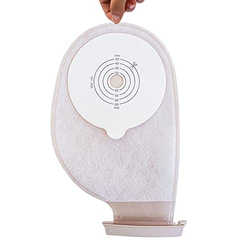 XYQ 10 PCS Sistema de una Pieza Bolsa de ostomía de la ostomía de la colostomía drenible Bolsa de la Bolsa de ostomía de la ostomía del Corte del Corte de la Cubierta Beige Cubierta de la orina