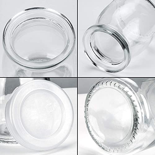 Yangbaga Vasos para Yogurtera, 9 Vasos de Repuesto Tarros Cristal Pequeños con Tapa Plastico para Preparar Yogures, Postres y Natillas para los Potitos de los Bebés 100ml