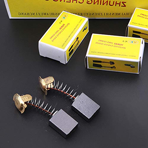 YFaith 8 Piezas Escobillas de Carbón,Cepillo de Carbón para Herramientas Eléctricas,Escobilla de Carbón de Grafito con Spring Set,Para Taladro Eléctrico Motor(Negro)
