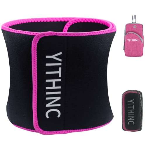 YITHINC Fajas Reductoras Adelgazantes, Cintura Entrenador Ajustable del estomacal Quemar Grasa Efecto de Sauna con Brazalete Multifuncional para Hombres y Mujeres