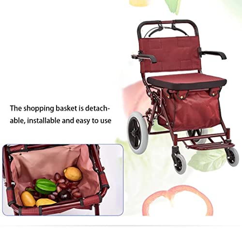 Z-SEAT Compras Ancianos Scooter Compras convenientes Hogar Multifuncional Abarrotes Plegable Anciano Trolley