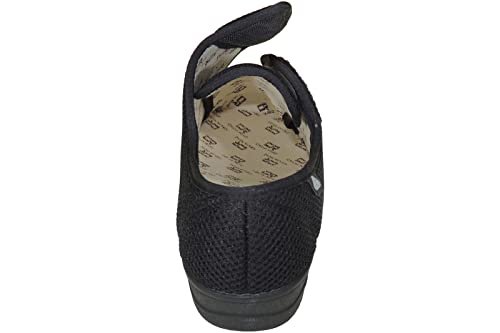 Zapatilla Ancho Especial Mujer Rejilla Nailon Velcro con Tratamiento Antibacteriano Sanitized - Marca CELIARUIZ Negro Talla 41