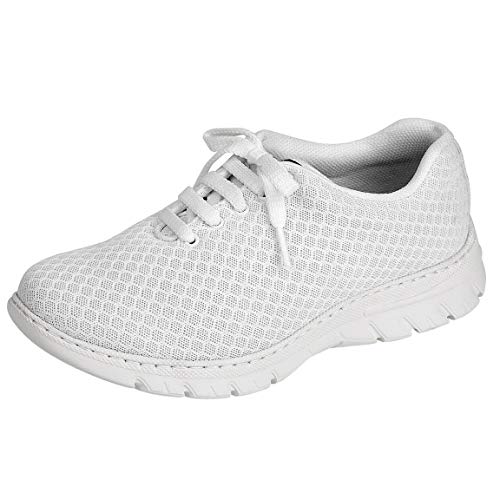 Zapatilla Tipo Blucher Unisex de la Marca DIAN, en Microfibra Color Blanco - calpe-53 (42 EU, Blanco)
