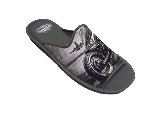 Zapatillas de Estar por casa/Biorelax/Hombre/Primavera-Verano/Dibujo Moto/Puntera Destapada/con Cámara de Aire/Talla 42