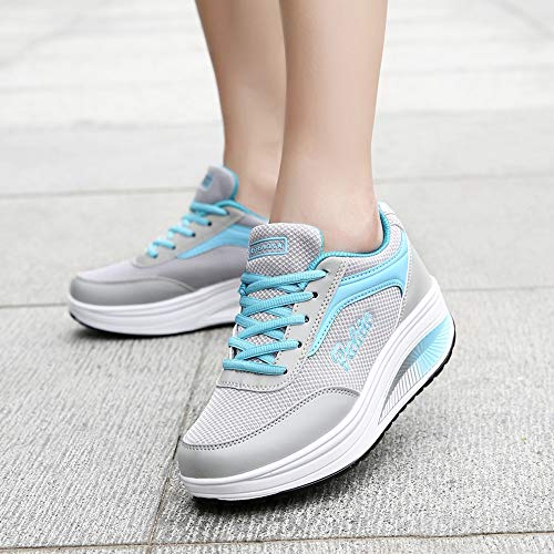 Zapatillas Deportivas de Mujer con Aumento Zapatos de Ligero Running Fitness Zapatillas de para Correr Antideslizantes Amortiguación Sneakers