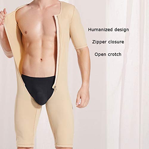 ZAYZ Corsé de Alta Compresión para Hombre Fajas de Liposucción, Body Moldeador de Cuerpo Completo para La Ginecomastia Ocultar Tetas Faja (Color : Skin, Size : XS)