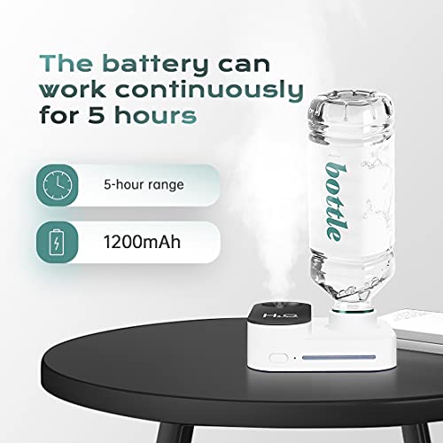 zedela Humidificador de Aire, Humidificadors Silencioso Portátil de 5H de Tiempo de Trabajo, Humidificador para Bebes, Hogar, Coche - Botella Agua Mineral Universal 28mm, Apagado automático
