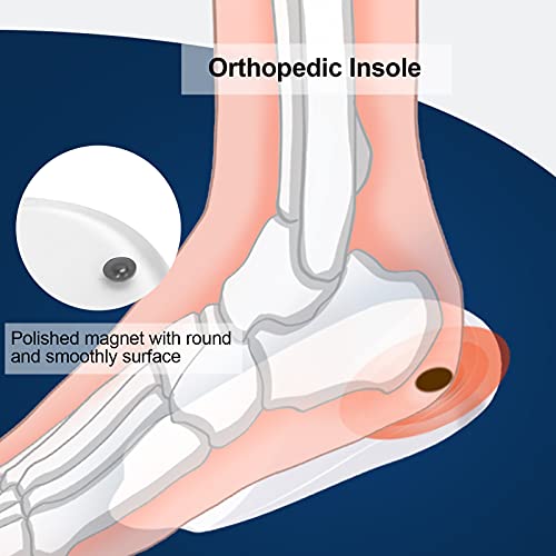 1 par de plantillas ortopédicas para hombres y mujeres, almohadillas para zapatos en el talón con imán para alinear el pie, dolor de rodilla, piernas arqueadas, pronación correctiva, supinación, corre