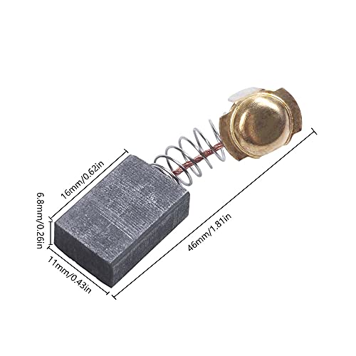 10 negro cepillo de carbón de repuesto piezas de repuesto de repuesto de motor 16mm JN1601 cepillos de carbón para motor eléctrico/taladro de mano/licuadora/herramienta eléctrica