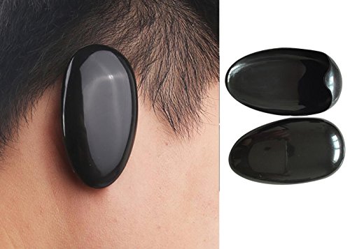 10 pares plástico negro profesional protector de la cubierta del oído protector de la peluquería tinte para colorear B baño tapas de ducha impermeable Prtotección de oído orejeras