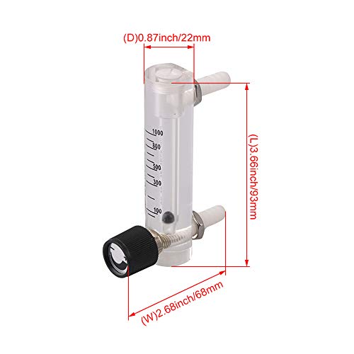 100 - 1000 ml/min oxígeno aire Medidor de flujo Caudalímetro de gas con válvula de control para la medición de control de flujo de gas