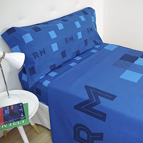 10XDIEZ Juego de sabanas Real Madrid 181040 - (Cama 90 cm - Azul)
