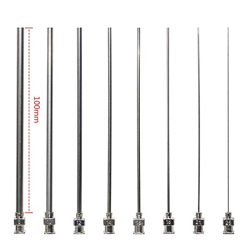 12 Paquete 8G-10G-12G-14G 4" All Metal - Punta roma Luer Lock Aguja dispensadora de acero inoxidable. Aguja dispensadora industrial. Aplicador de precisión.
