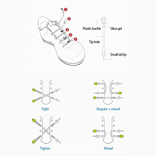 12 Pcs Cordones de Zapatos para Niños y Adultos Cordones Elásticos Silicona para Corredores,Sin Ataduras,Cordones de Silicona Impermeables, Fácil de limpiar,Soporte de Elástico,para Zapatos Deportivos