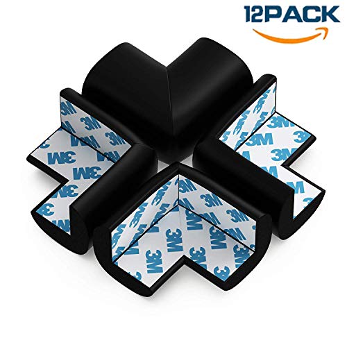 12pcs Protector de Esquinas Bebes y Niños Protecciones para bebés, Espuma Suave Protectores de Seguridad para Mesas Esquina y Aualquier Tipo de Muebles Anti-colisión Esquineras Cojines Protectores