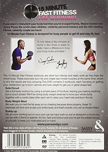 15 Minute Fast Fitness with Jenny Pacey and Wayne Gordon - Fat Burn [DVD] [Reino Unido]