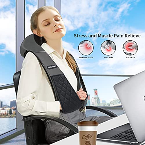 16 Nodes - Masajeador Shiatsu para cuello y hombros en forma de U - Masajeador de cuerpo completo - Masajeador de espalda y cuello - Masajeador portátil para oficina, hogar y coche