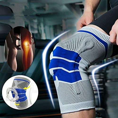 2 Rodilleras Portivas,Rodilleras EláSticas,Estabilizador RóTula Gel Silicona Y Soporte Resorte,Rodilleras Bisagras,Protector Rodilla Para Menisco,Artritis Por Desgarro,Correr,Hombres,Mujeres(M)