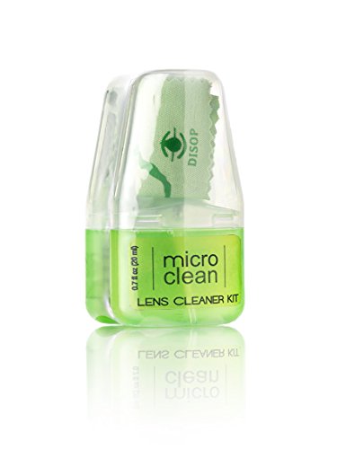 2 x Spray Limpia Gafas con Microfibra, Kit de Viaje y de Bolsillo, Limpiador Óptico Sin Alcohol y con Aroma, 2 x 20 ml (2 x Manzana)