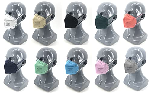 20 Mascarillas FFP2/KN95 Colores Mix Homologadas Certificación CE sin Válvula de 6 Capas, Máscara Protectora de Polvo, Mascarilla de Protección Personal con Filtros de Calidad BFE≥95, 20 Piezas